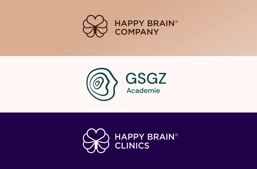 GSGZ Academie, Happy Brain Clinics en Happy Brain Company logo