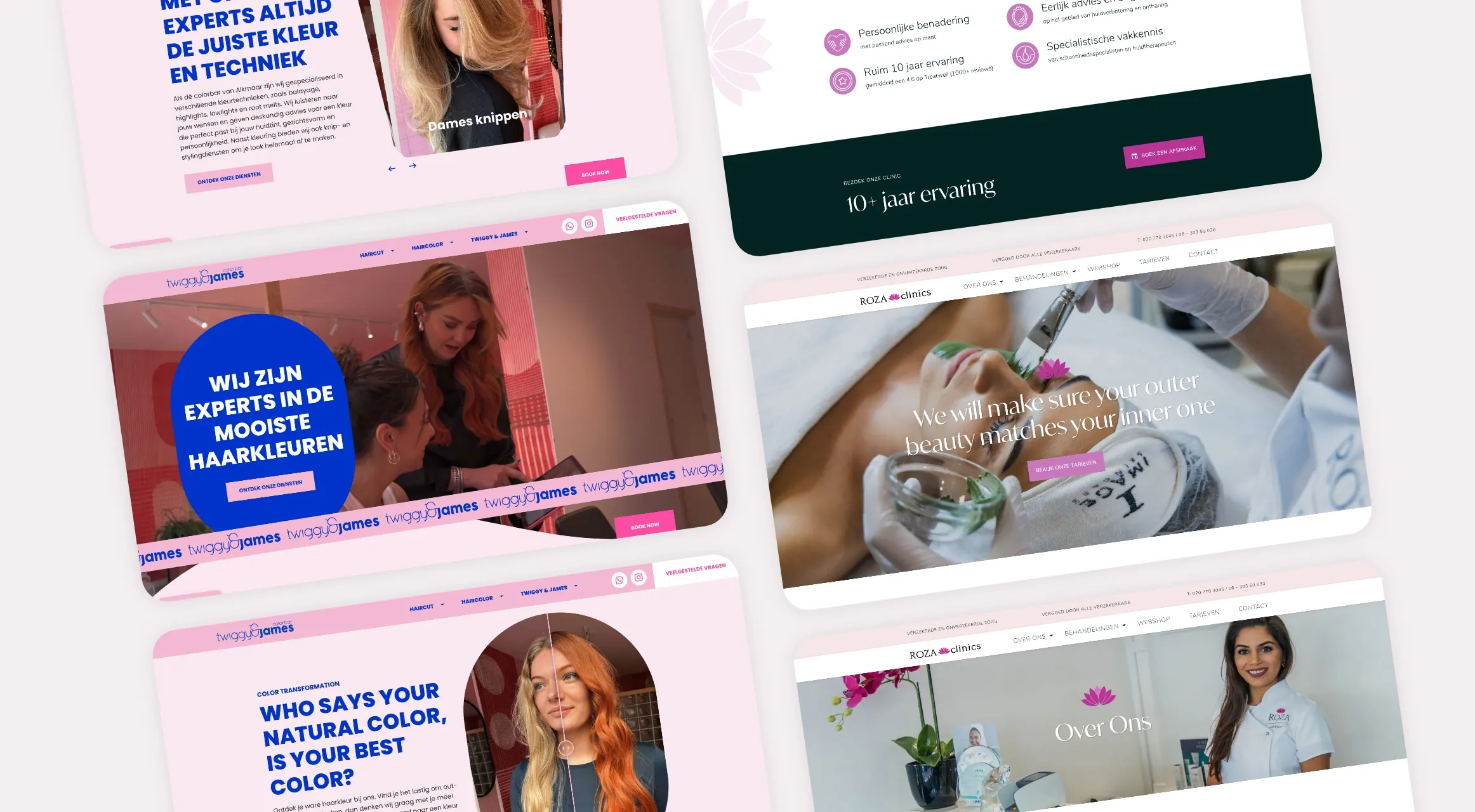 Kapsalons en beautysalons website op desktop