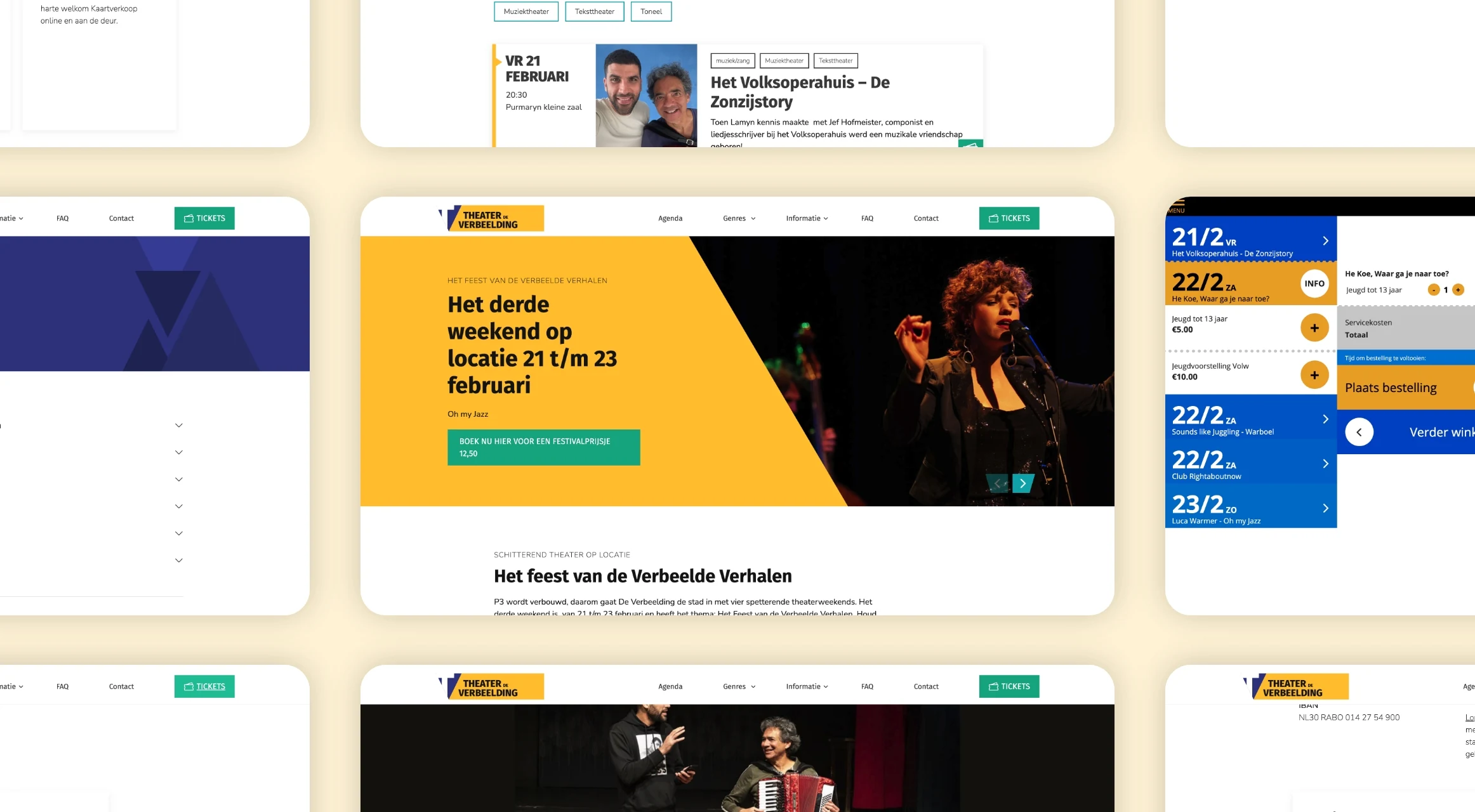 Theater website op desktop